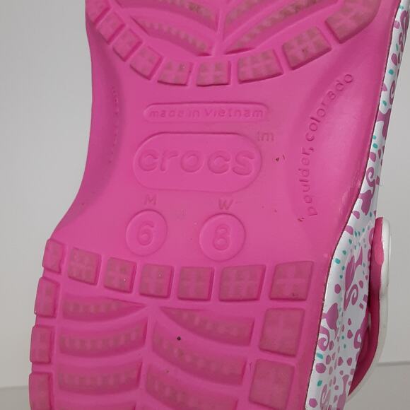 Crocs Classic Barbie Clogs Pink Slip On Comfort Water Shoes Jibbitz Womens 8 - Picture 8 of 8